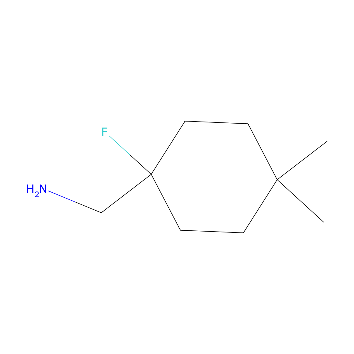 (1-Fluoro-4,4-dimethylcyclohexyl)methanamine molecular structure, CAS 1550731-09-3