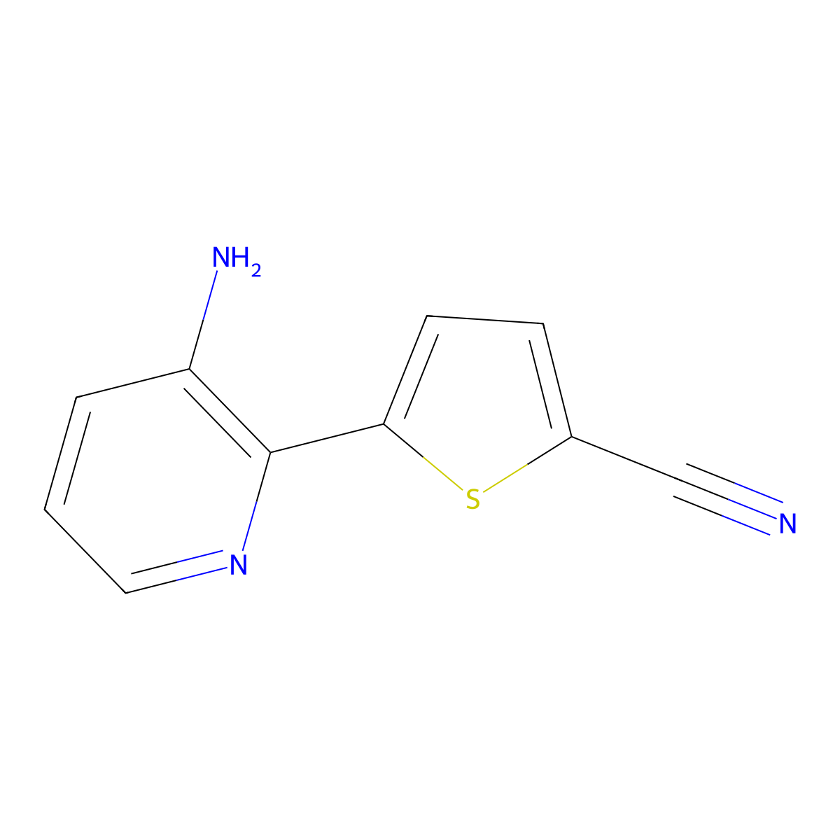 5-(3-Aminopyridin-2-yl)thiophene-2-carbonitrile molecular structure, CAS 1550733-62-4