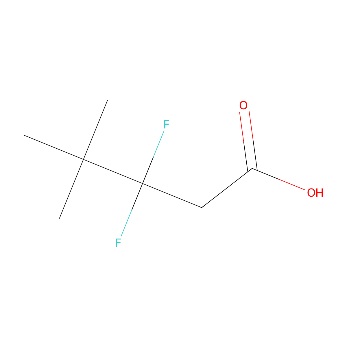 3,3-Difluoro-4,4-dimethylpentanoic acid molecular structure, CAS 1550749-88-6