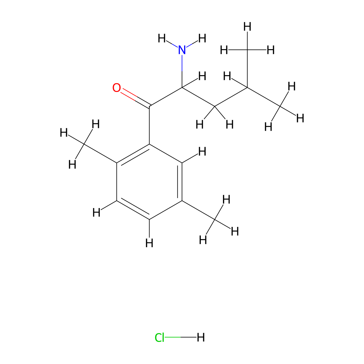 2-Amino-1-(2,5-dimethylphenyl)-4-methylpentan-1-one hydrochloride molecular structure, CAS 1550758-60-5