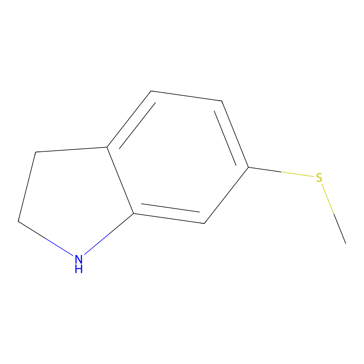 6-(methylsulfanyl)-2,3-dihydro-1H-indole molecular structure, CAS 1550759-72-2