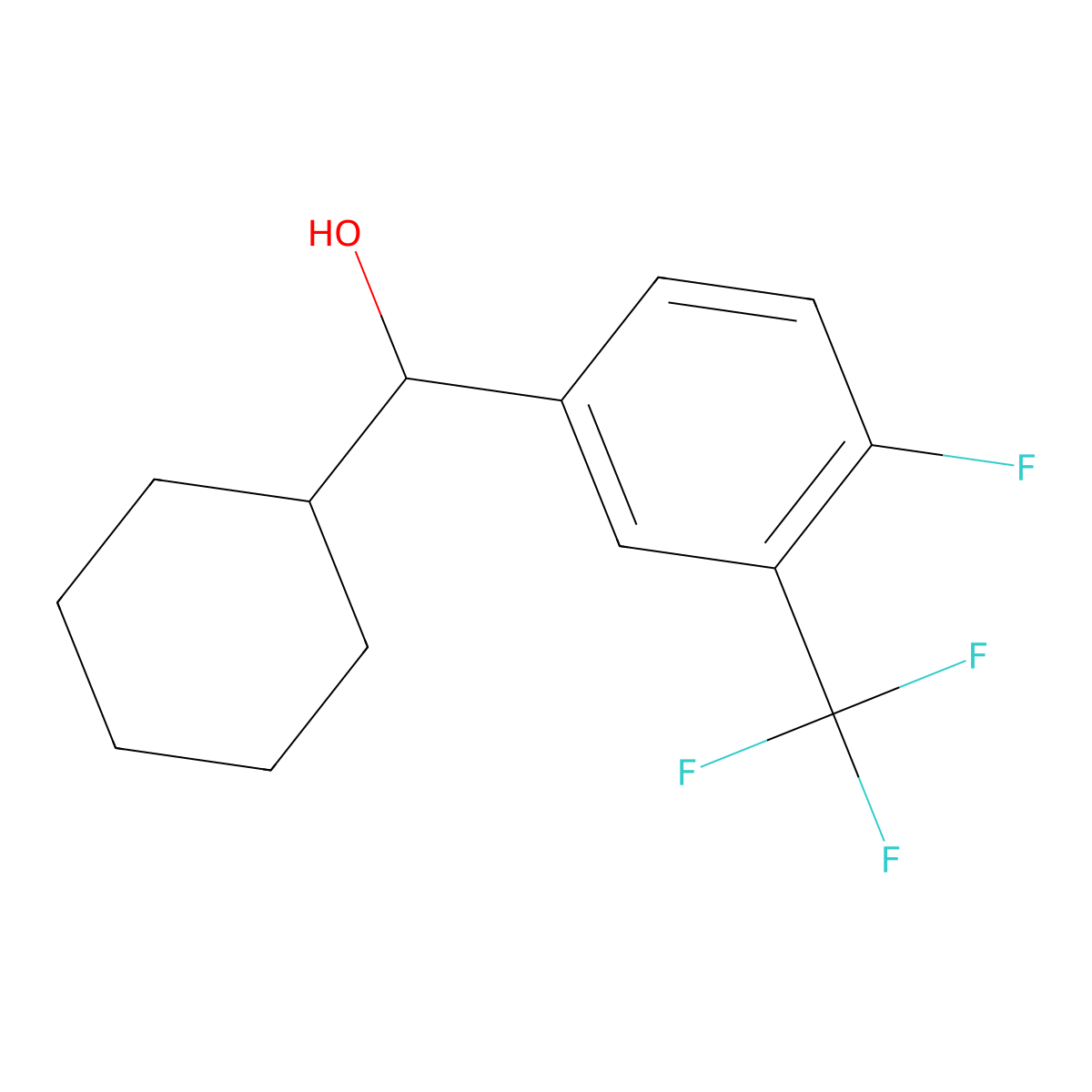 alpha-Cyclohexyl-4-fluoro-3-(trifluoromethyl)benZenemethanol molecular structure, CAS 1550763-76-2