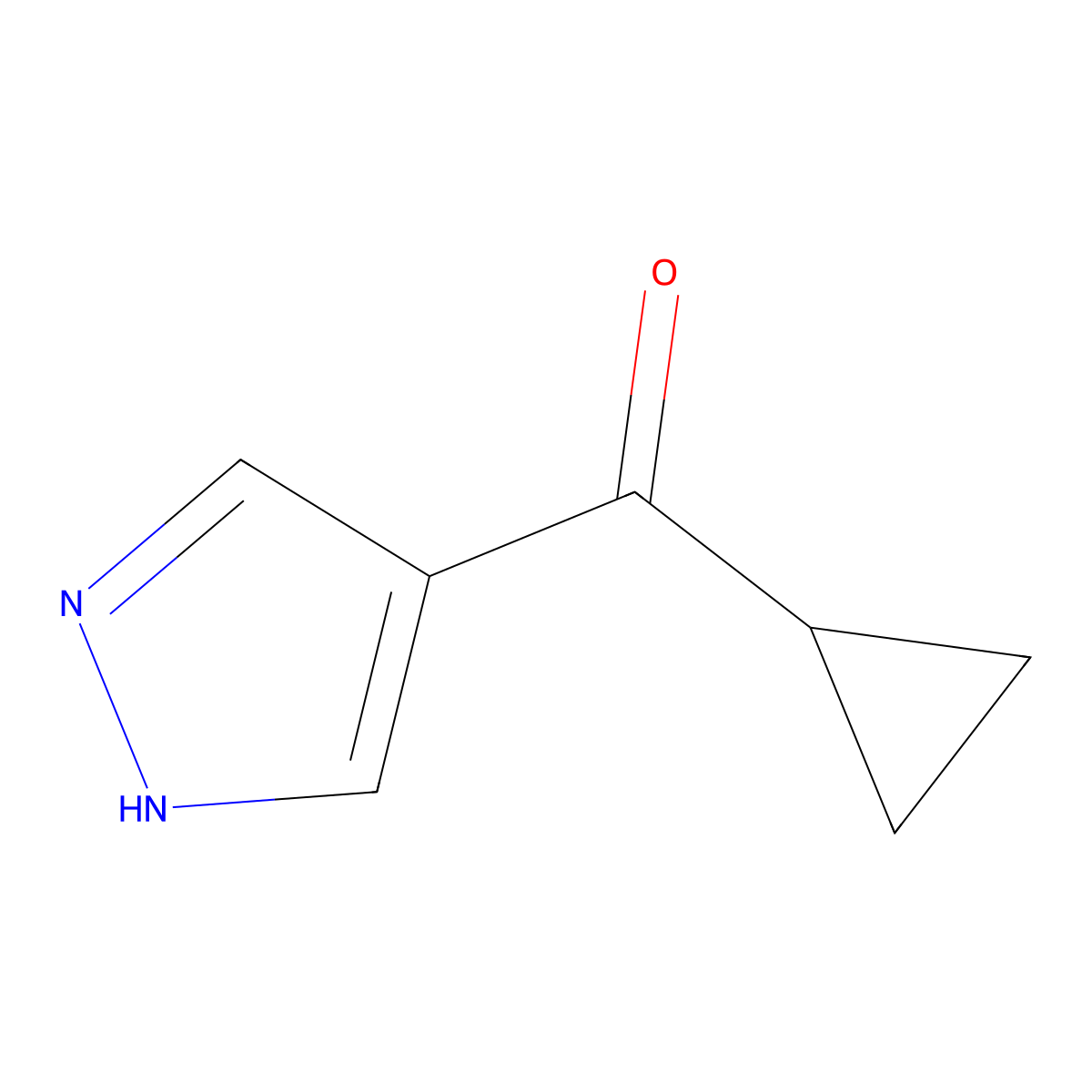 4-cyclopropanecarbonyl-1H-pyrazole molecular structure, CAS 1550773-77-7