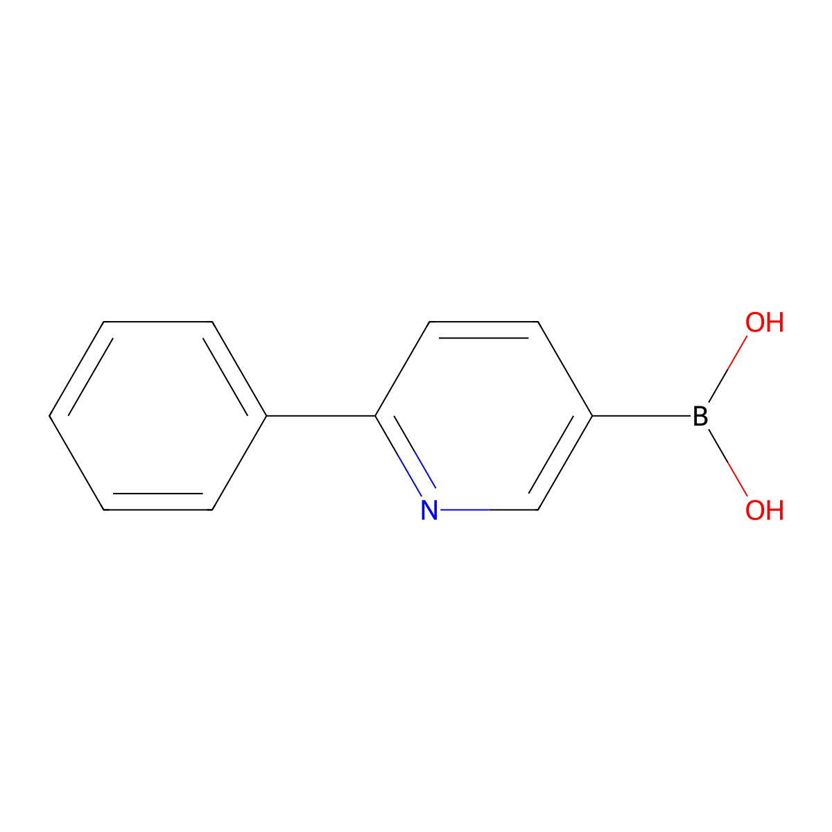(6-Phenylpyridin-3-yl)boronic acid molecular structure, CAS 155079-10-0