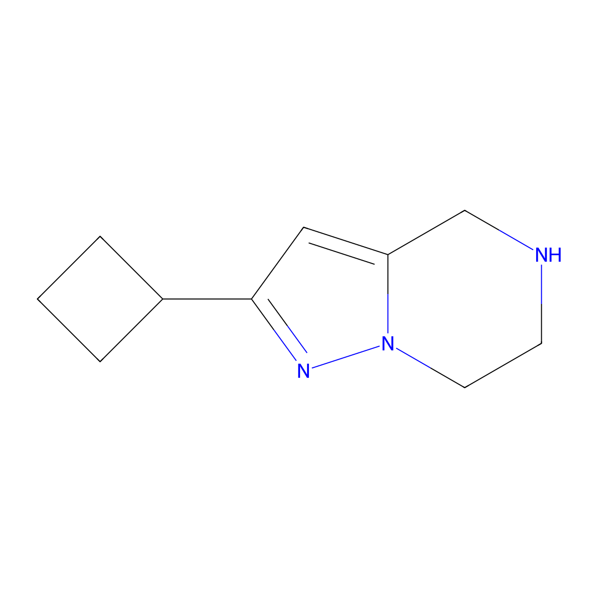 2-cyclobutyl-4H,5H,6H,7H-pyrazolo[1,5-a]pyrazine molecular structure, CAS 1550790-70-9
