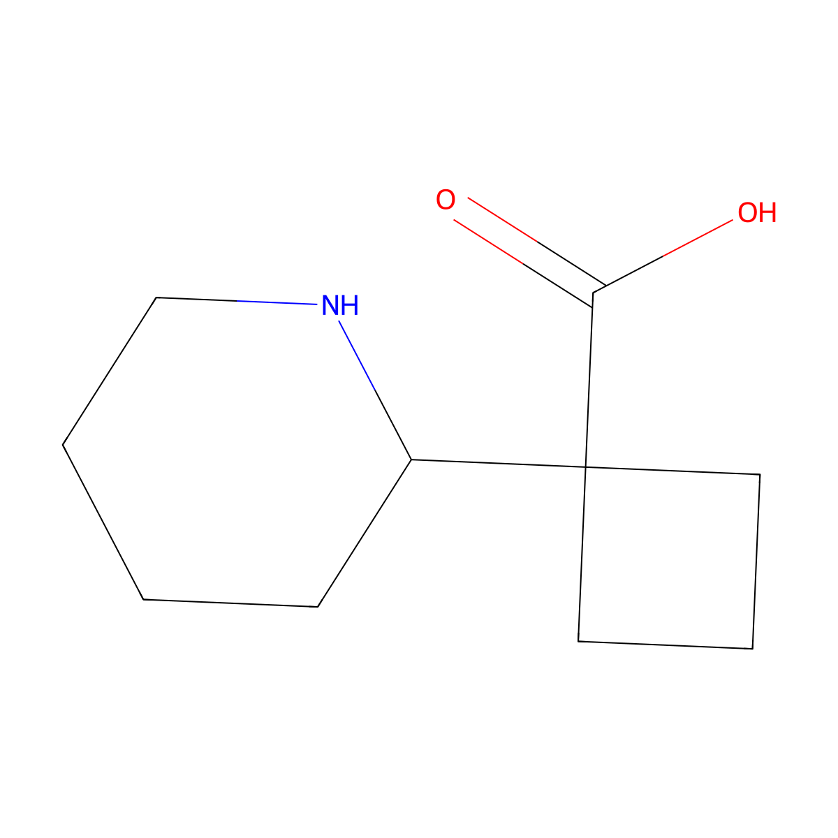 1-(Piperidin-2-yl)cyclobutane-1-carboxylic acid molecular structure, CAS 1550790-73-2