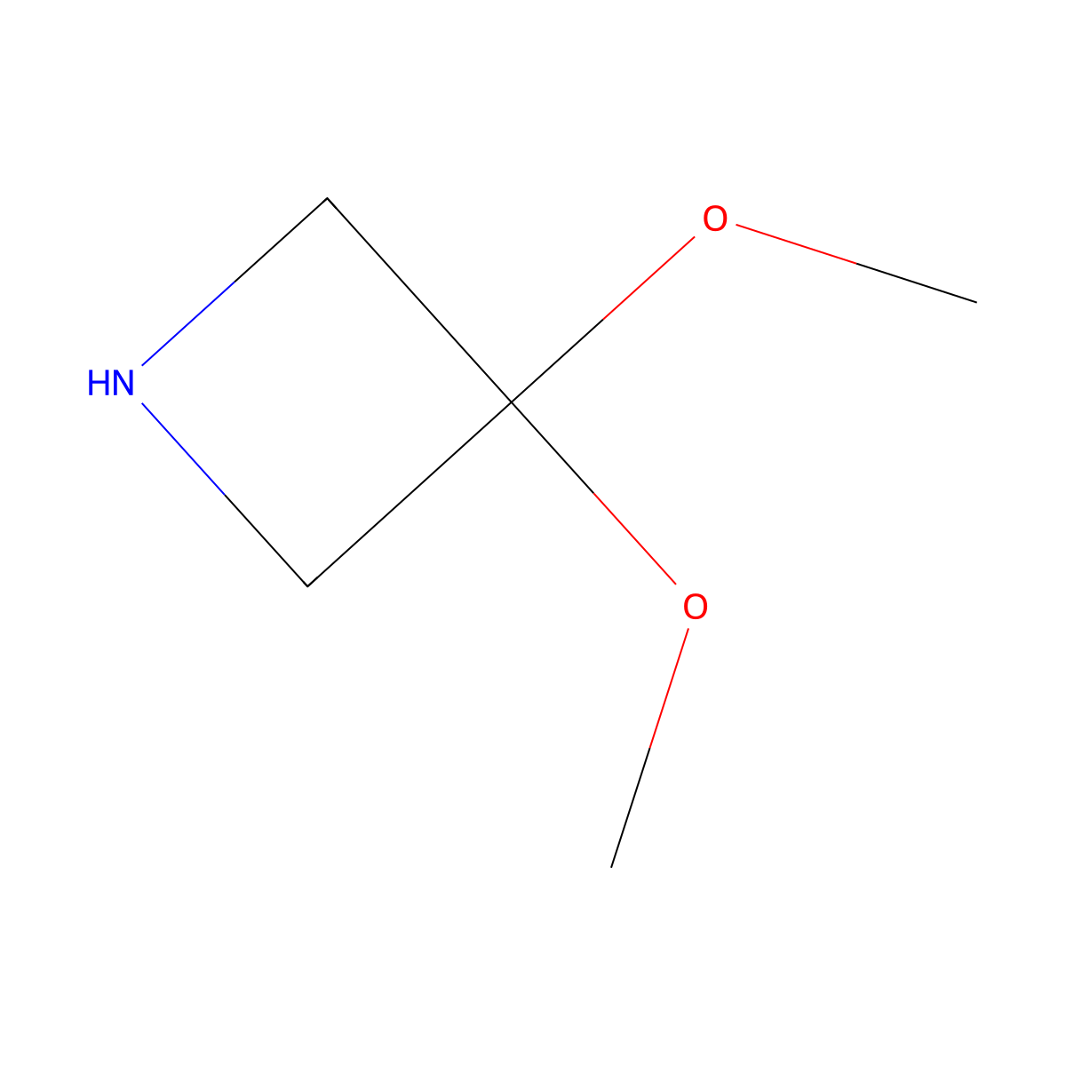 3,3-Dimethoxyazetidine molecular structure, CAS 1550792-57-8
