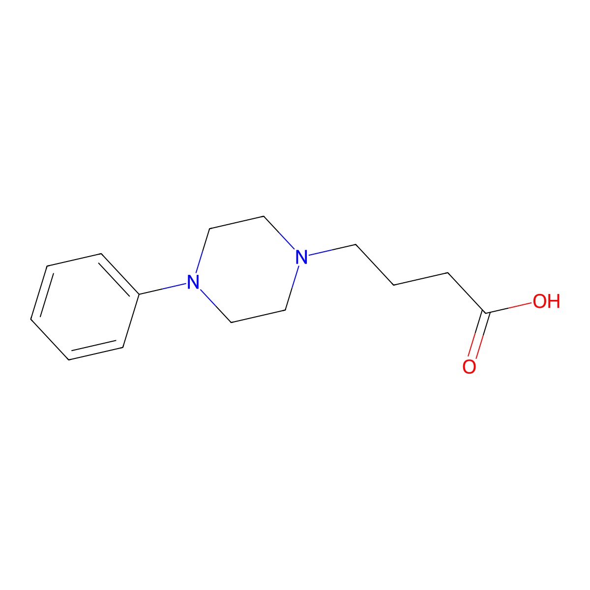 4-(4-Phenylpiperazin-1-yl)butanoic acid molecular structure, CAS 155082-52-3