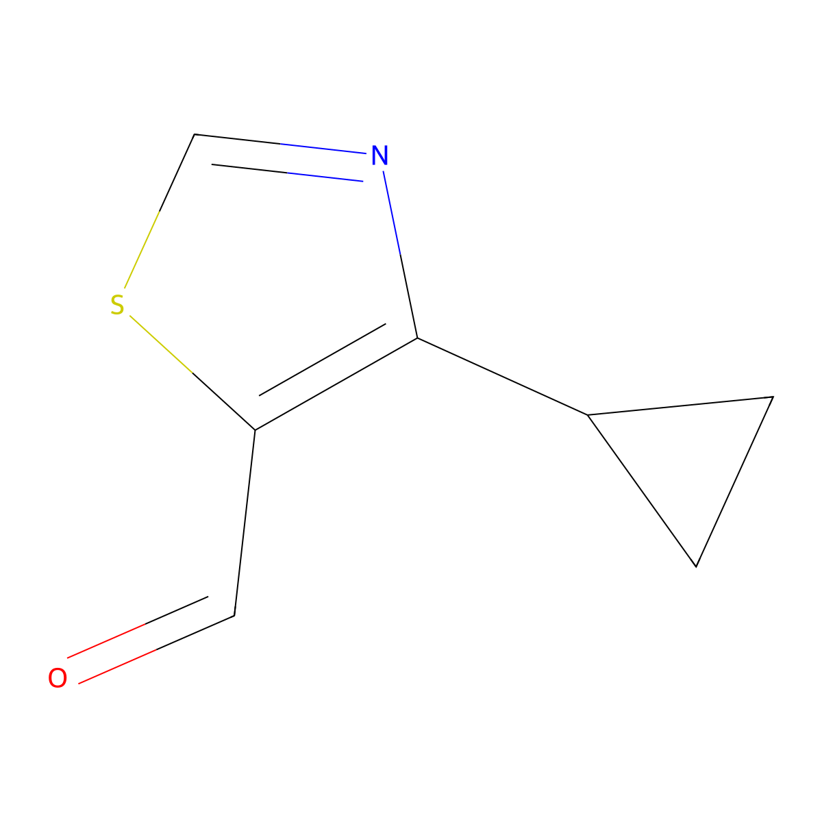4-Cyclopropyl-1,3-thiazole-5-carbaldehyde molecular structure, CAS 1550822-59-7