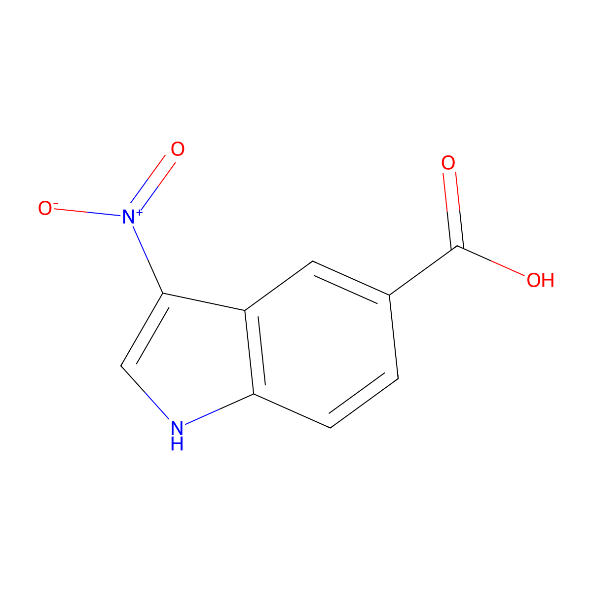3-nitro-1H-indole-5-carboxylic acid molecular structure, CAS 1550843-84-9