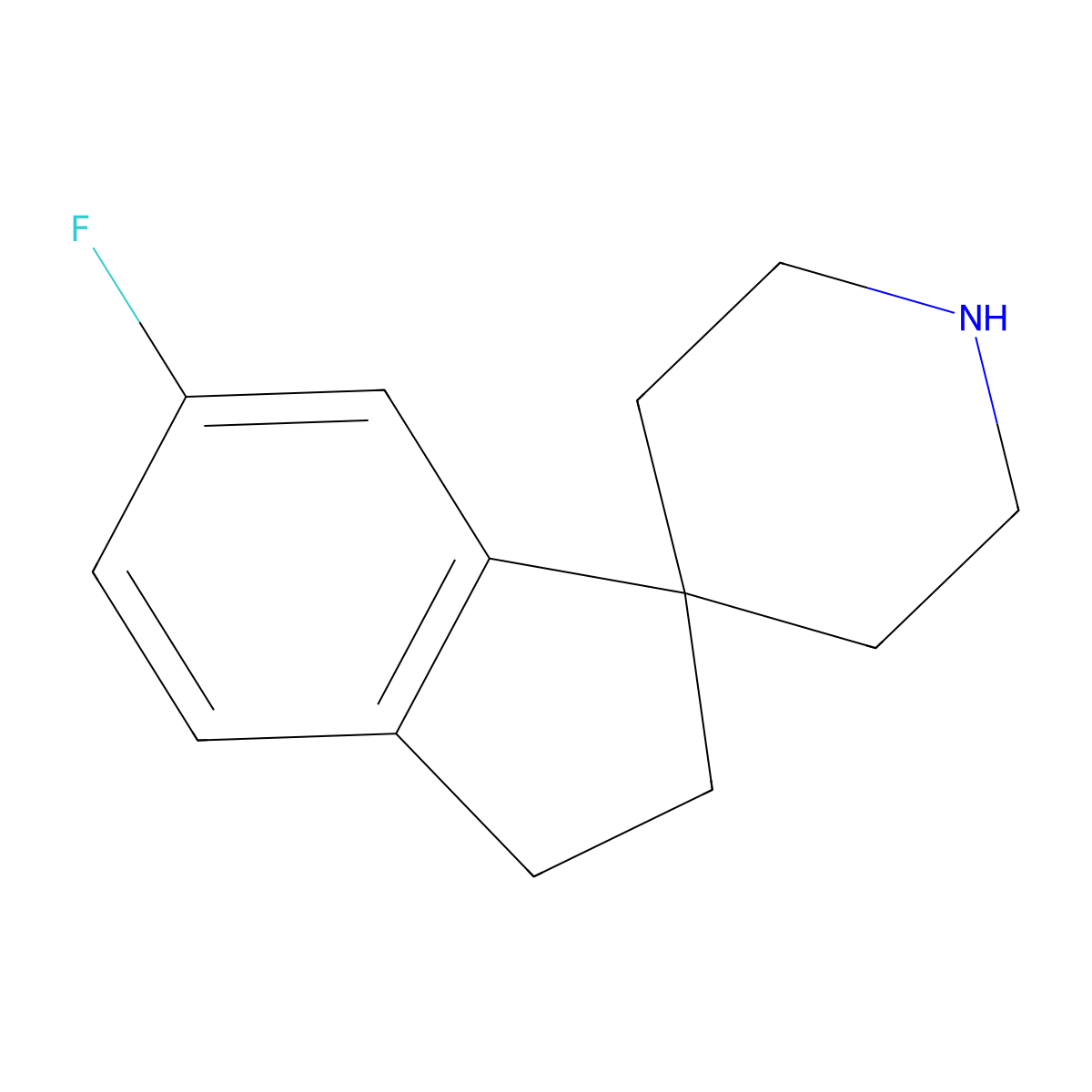 5-Fluorospiro[1,2-dihydroindene-3,4'-piperidine] molecular structure, CAS 1550844-28-4