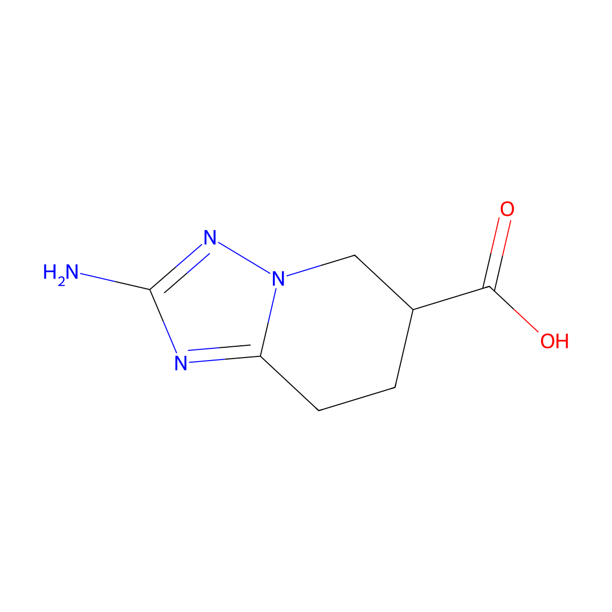 2-amino-5H,6H,7H,8H-[1,2,4]triazolo[1,5-a]pyridine-6-carboxylic acid molecular structure, CAS 1550851-87-0