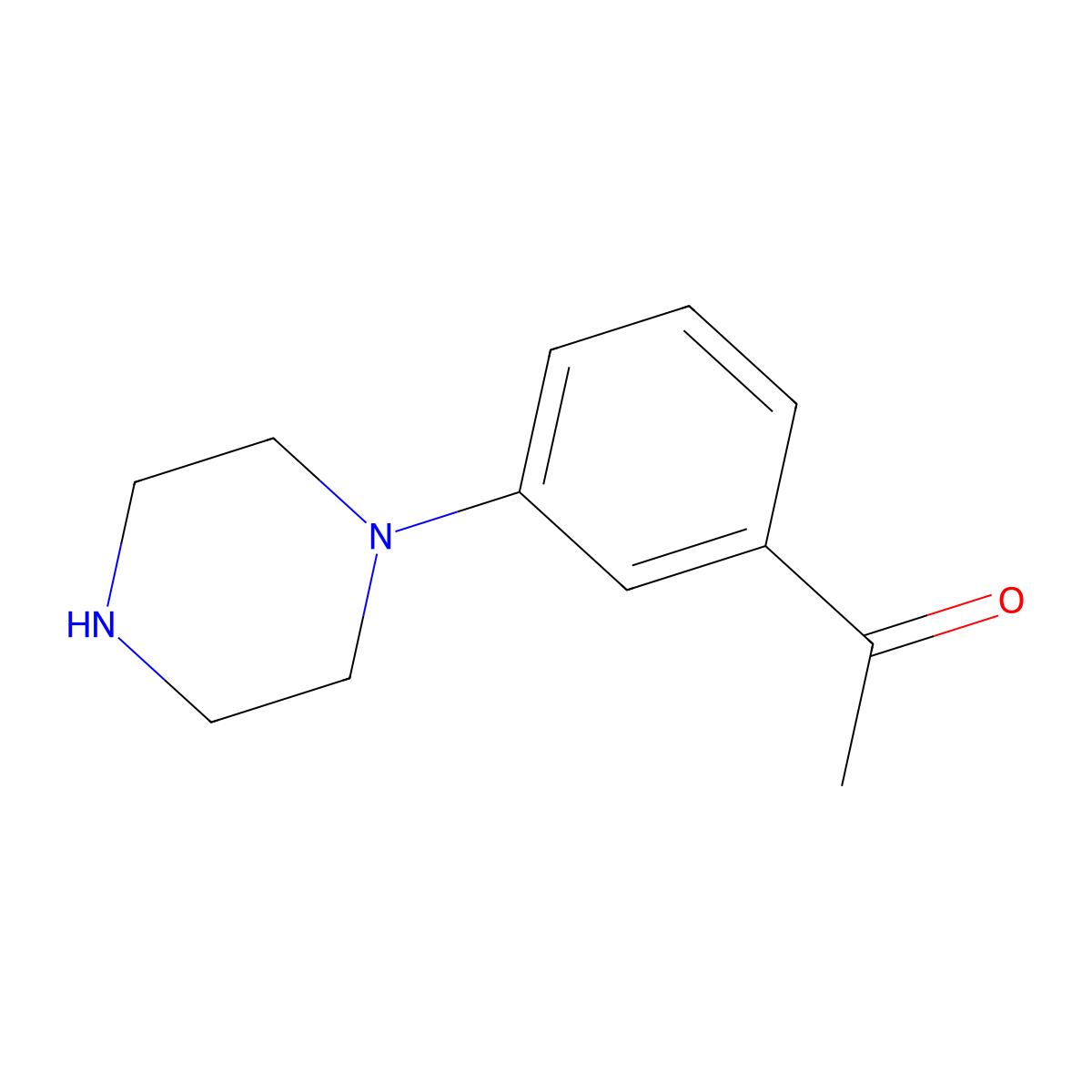 1-(3-Piperazin-1-yl-phenyl)-ethanone molecular structure, CAS 155088-96-3