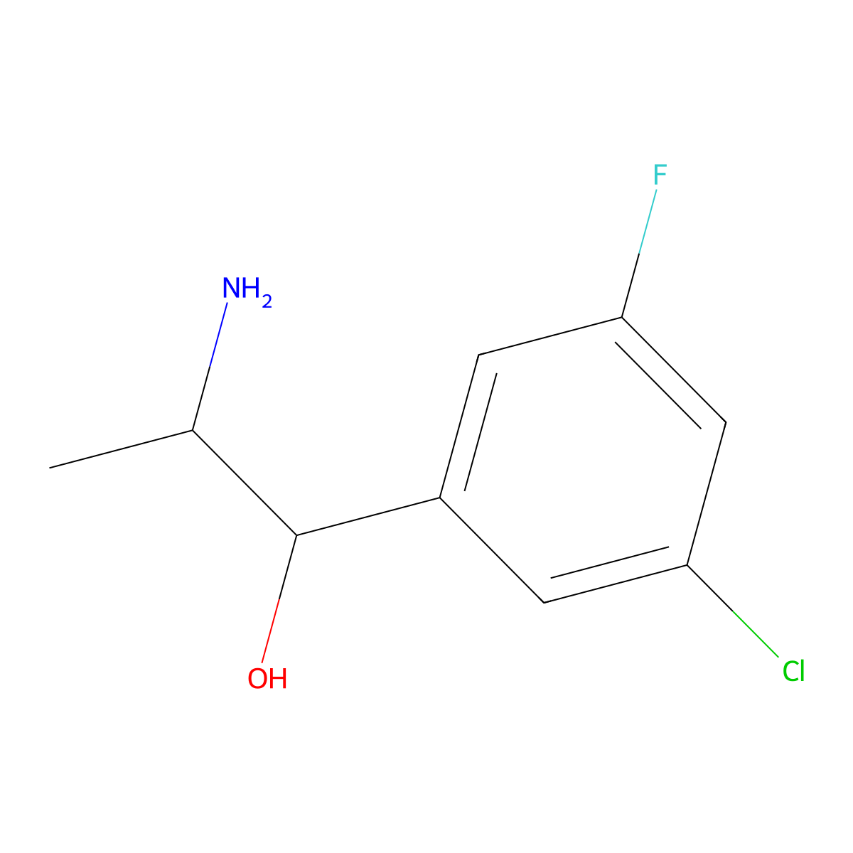2-Amino-1-(3-chloro-5-fluorophenyl)propan-1-ol molecular structure, CAS 1550886-74-2