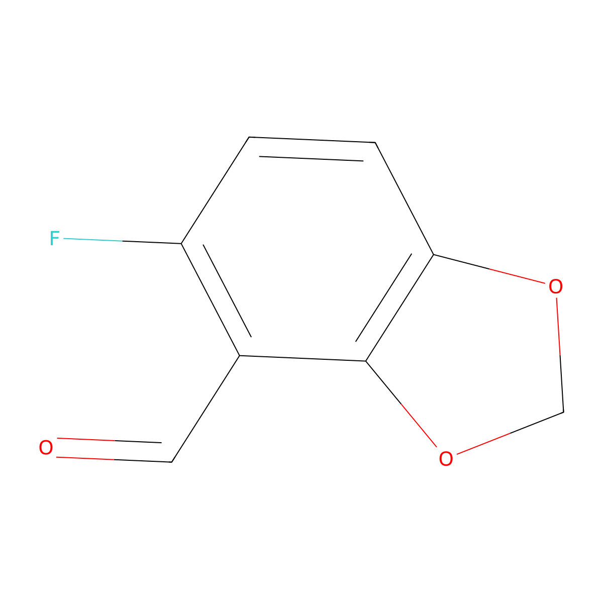 5-Fluoro-1,3-dioxaindane-4-carbaldehyde molecular structure, CAS 1550887-04-1