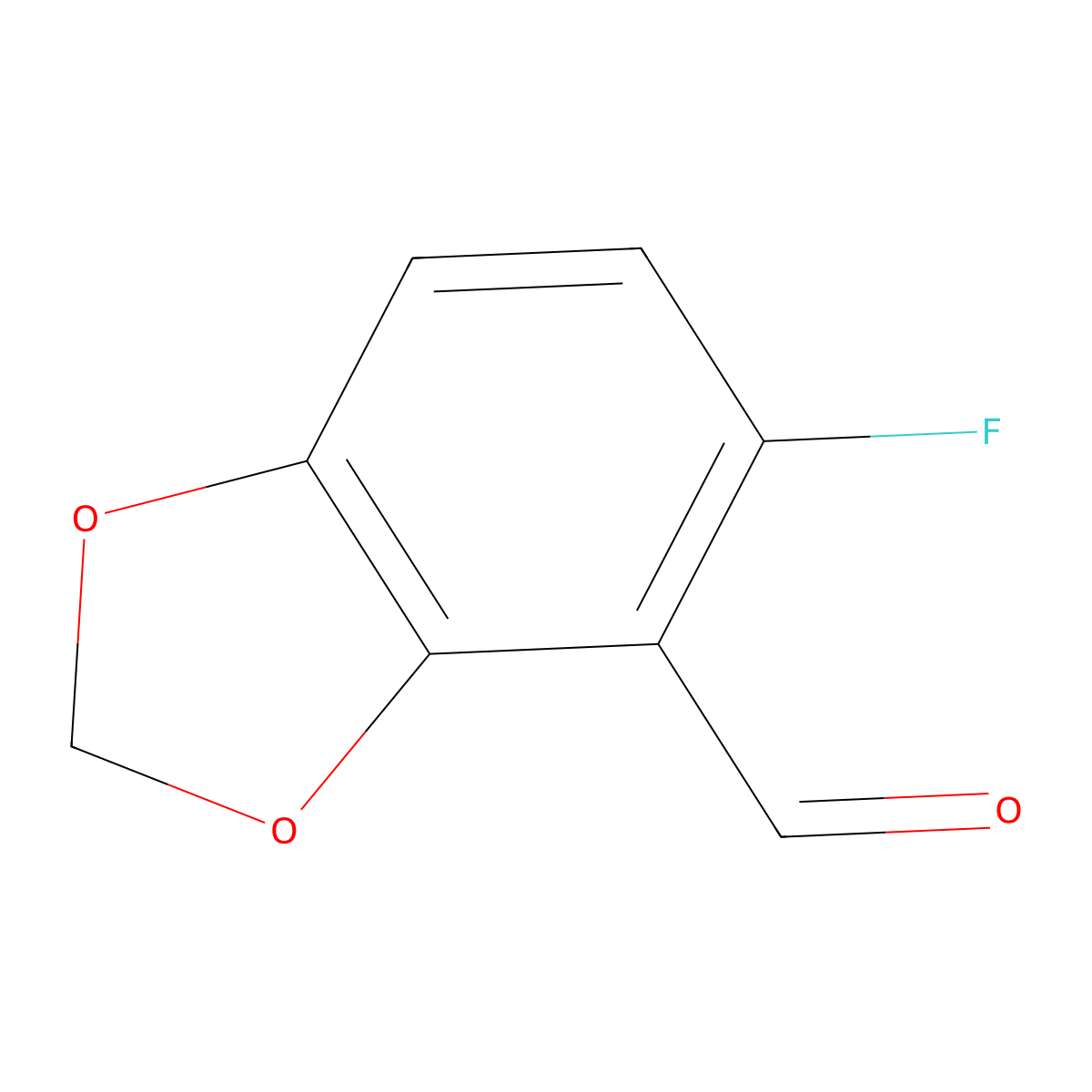 5-Fluoro-1,3-dioxaindane-4-carbaldehyde molecular structure, CAS 1550887-04-1