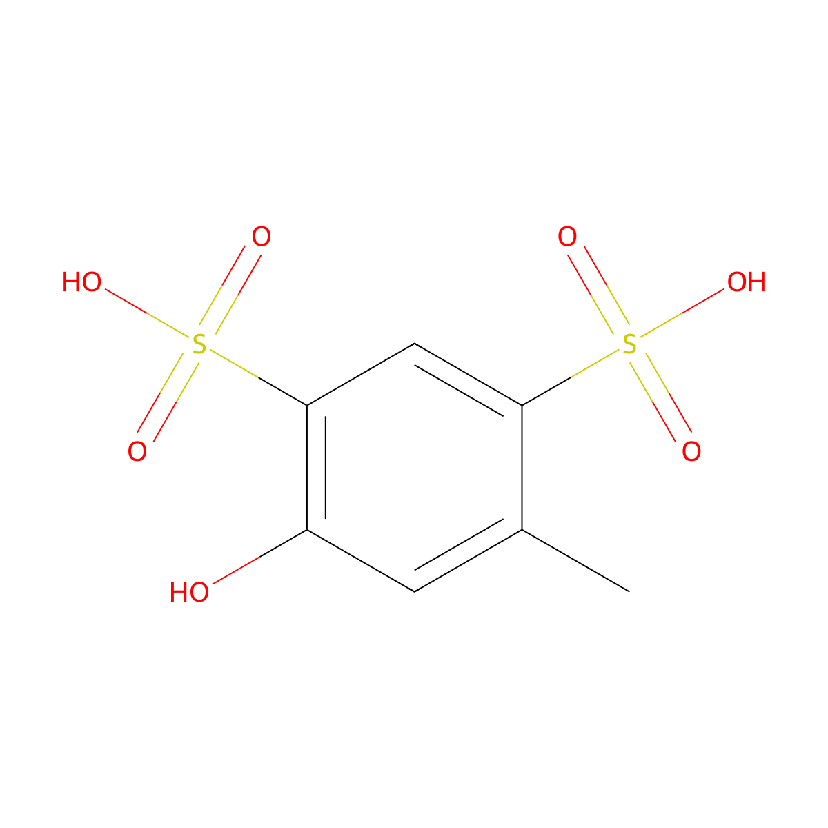 4-Hydroxy-6-methyl-1,3-benzenedisulfonic acid molecular structure, CAS 15509-33-8