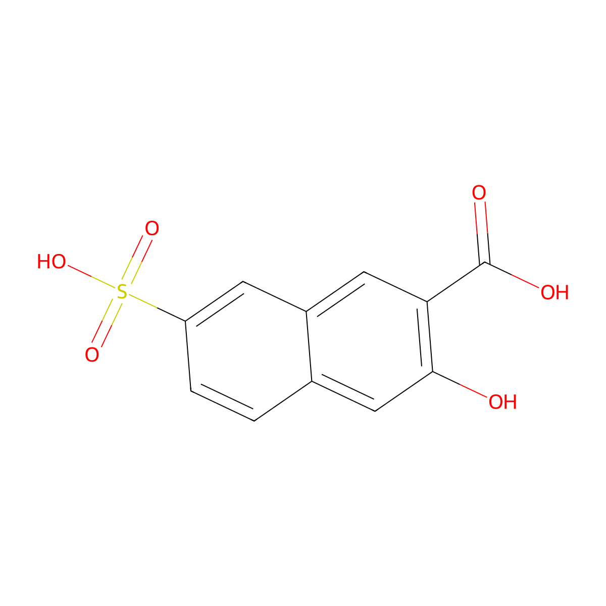 2-Naphthalenecarboxylic acid, 3-hydroxy-7-sulfo- molecular structure, CAS 15509-36-1