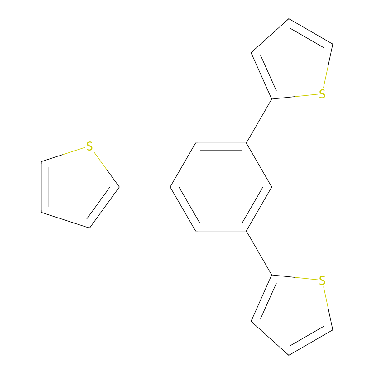 1,3,5-Tri(thiophen-2-yl)benzene molecular structure, CAS 15509-95-2