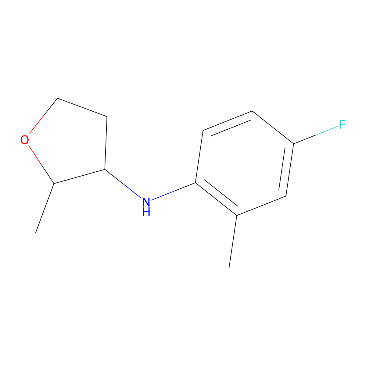 N-(4-Fluoro-2-methylphenyl)-2-methyloxolan-3-amine molecular structure, CAS 1550908-50-3