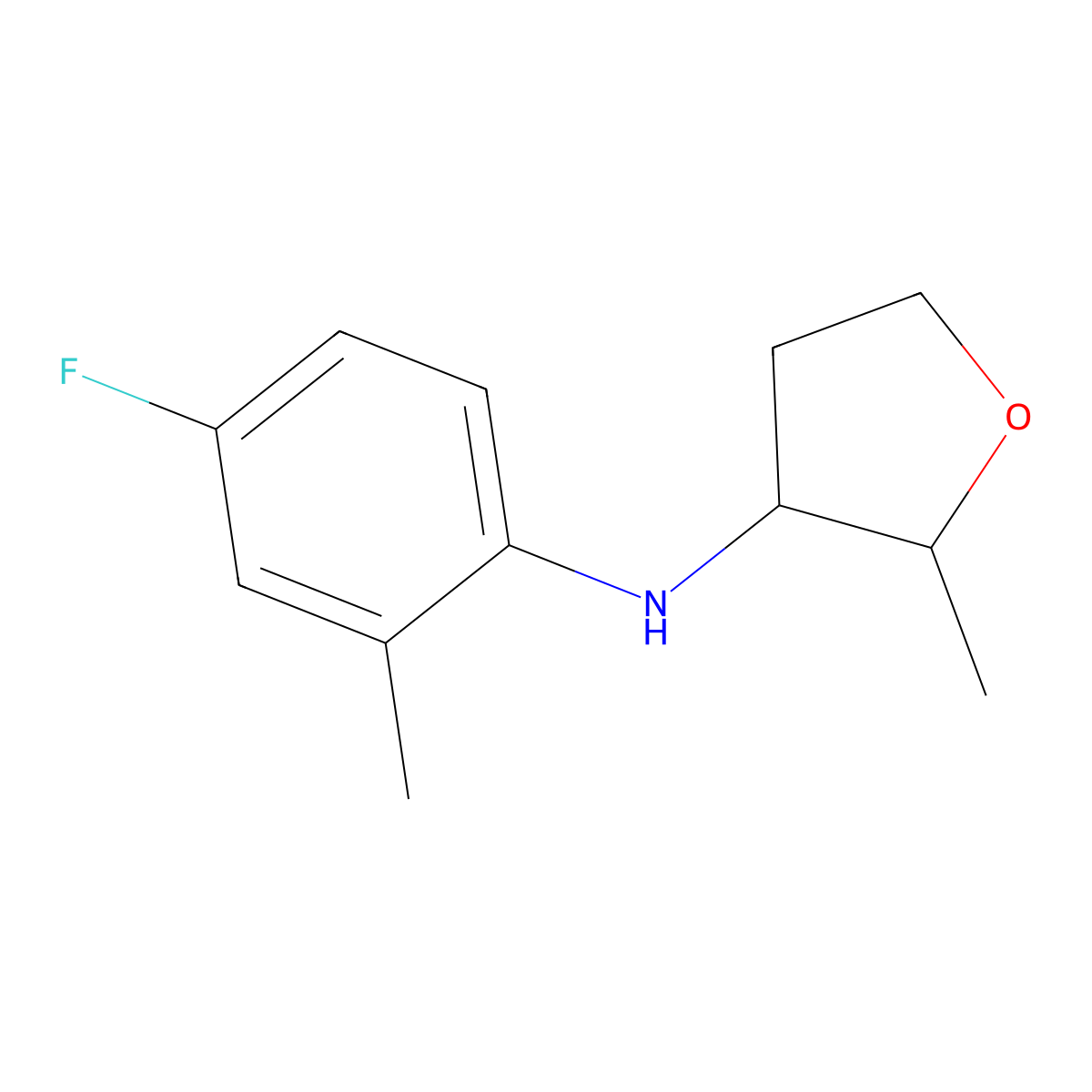 N-(4-Fluoro-2-methylphenyl)-2-methyloxolan-3-amine molecular structure, CAS 1550908-50-3
