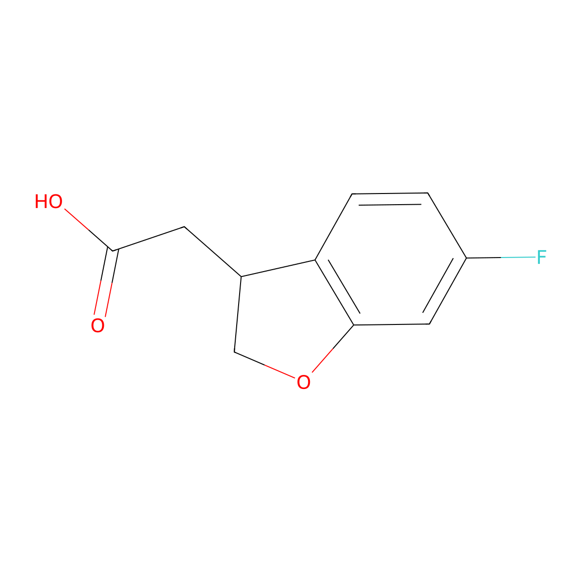 2-(6-Fluoro-2,3-dihydrobenzofuran-3-yl)acetic acid molecular structure, CAS 1550937-08-0
