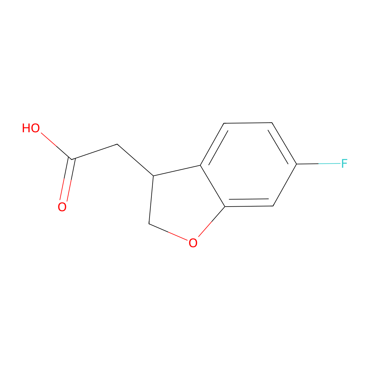 2-(6-Fluoro-2,3-dihydrobenzofuran-3-yl)acetic acid molecular structure, CAS 1550937-08-0