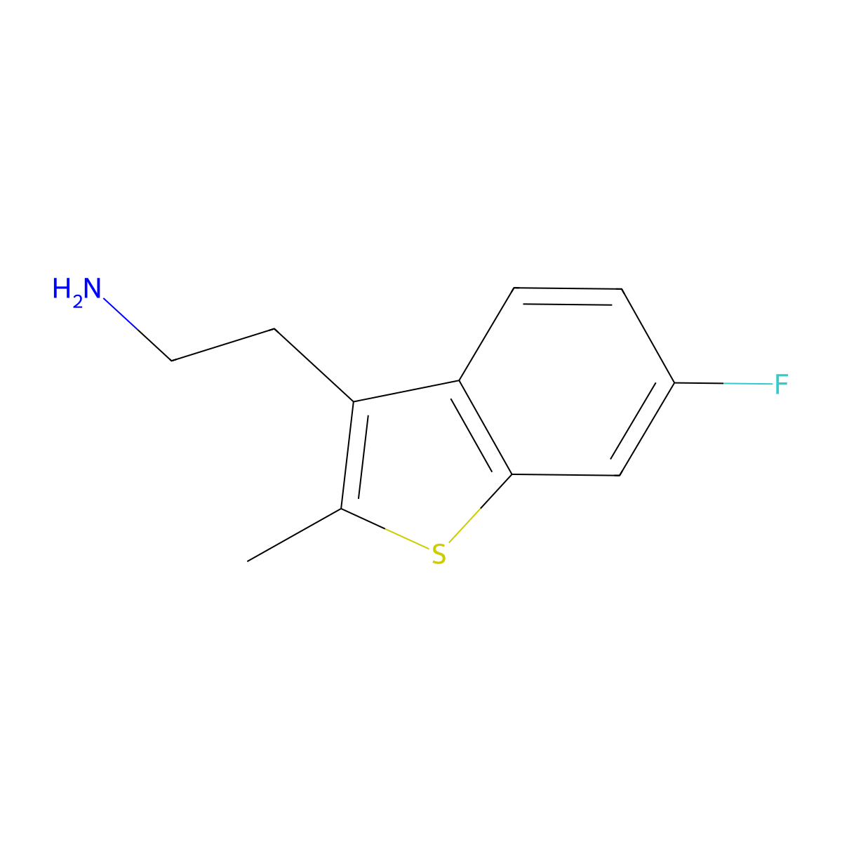 2-(6-Fluoro-2-methyl-1-benzothiophen-3-yl)ethan-1-amine molecular structure, CAS 1550938-08-3