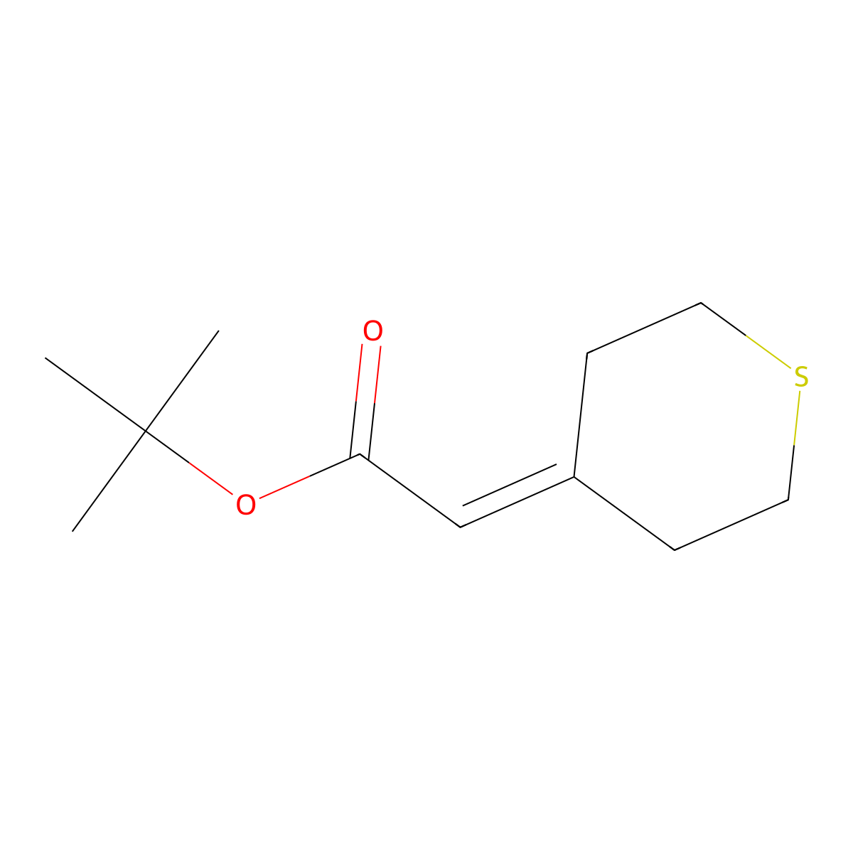 Tert-butyl 2-(thian-4-ylidene)acetate molecular structure, CAS 1550947-41-5