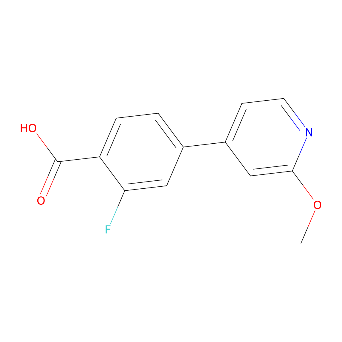 2-Fluoro-4-(2-methoxypyridin-4-yl)benzoic acid molecular structure, CAS 1550953-75-7