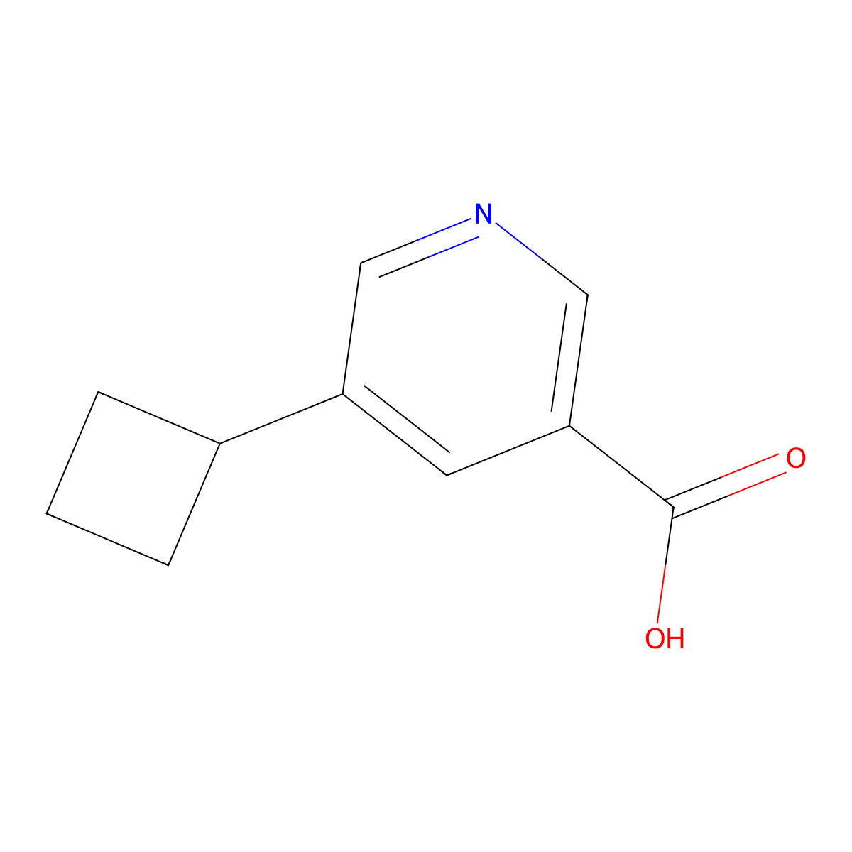5-Cyclobutylnicotinic acid molecular structure, CAS 1550959-56-2