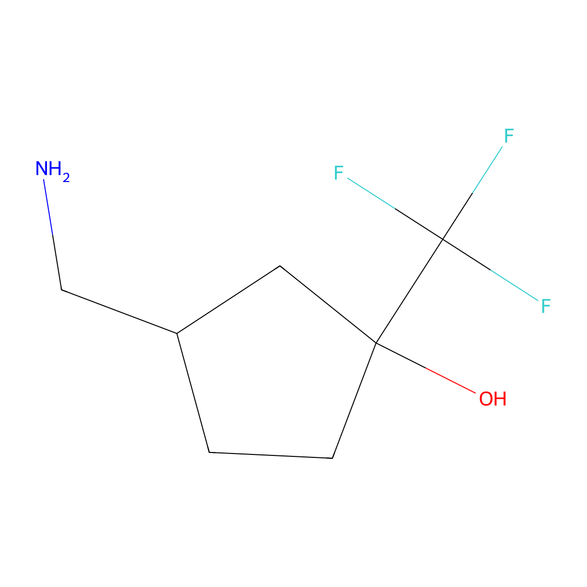 3-(Aminomethyl)-1-(trifluoromethyl)cyclopentan-1-ol molecular structure, CAS 1550959-80-2