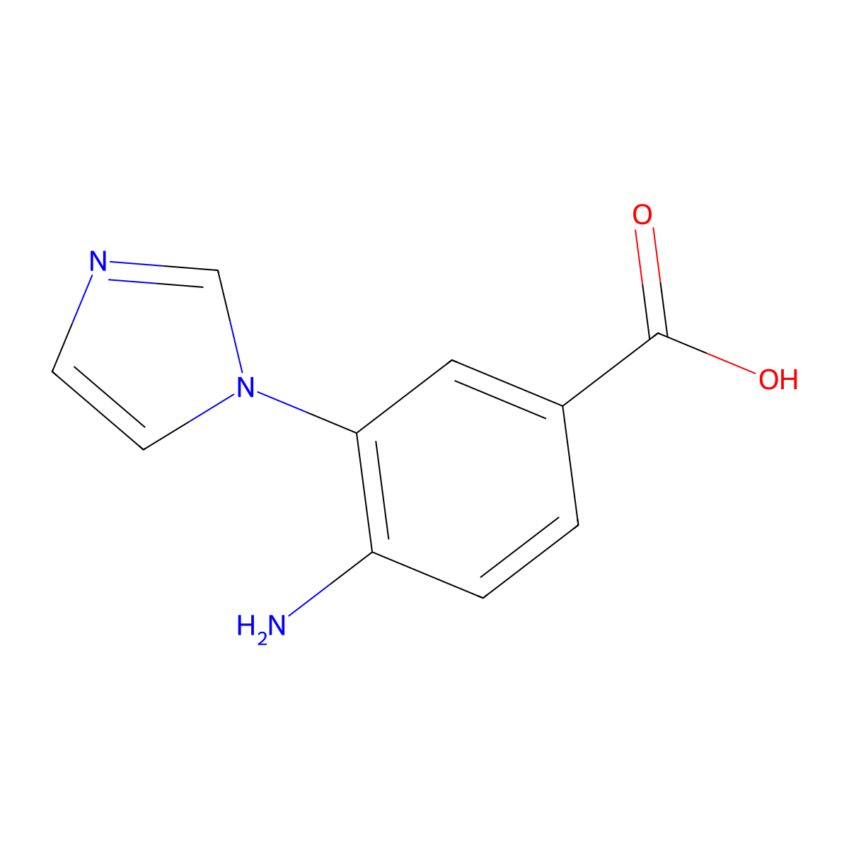 4-amino-3-(1H-imidazol-1-yl)benzoic acid molecular structure, CAS 1550964-06-1