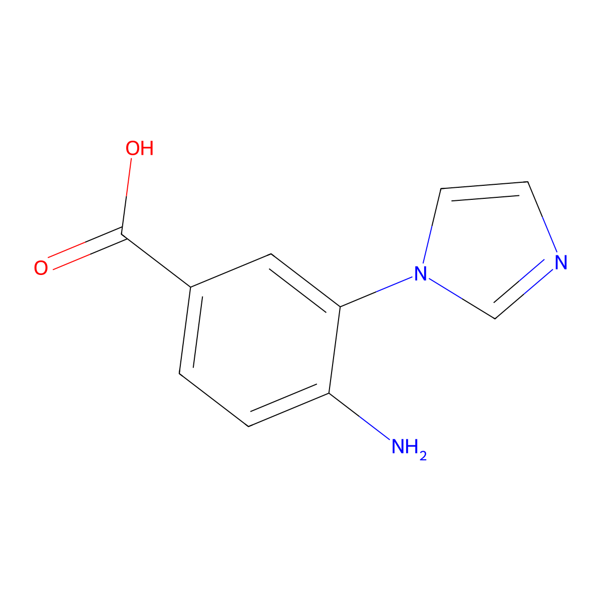 4-amino-3-(1H-imidazol-1-yl)benzoic acid molecular structure, CAS 1550964-06-1