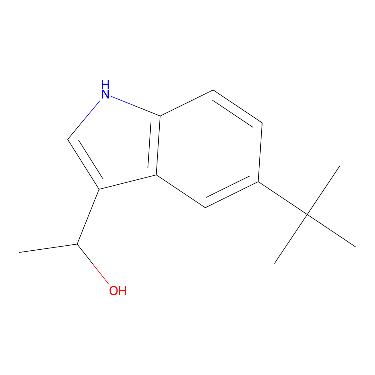 1-(5-(tert-Butyl)-1H-indol-3-yl)ethanol molecular structure, CAS 1550999-10-4