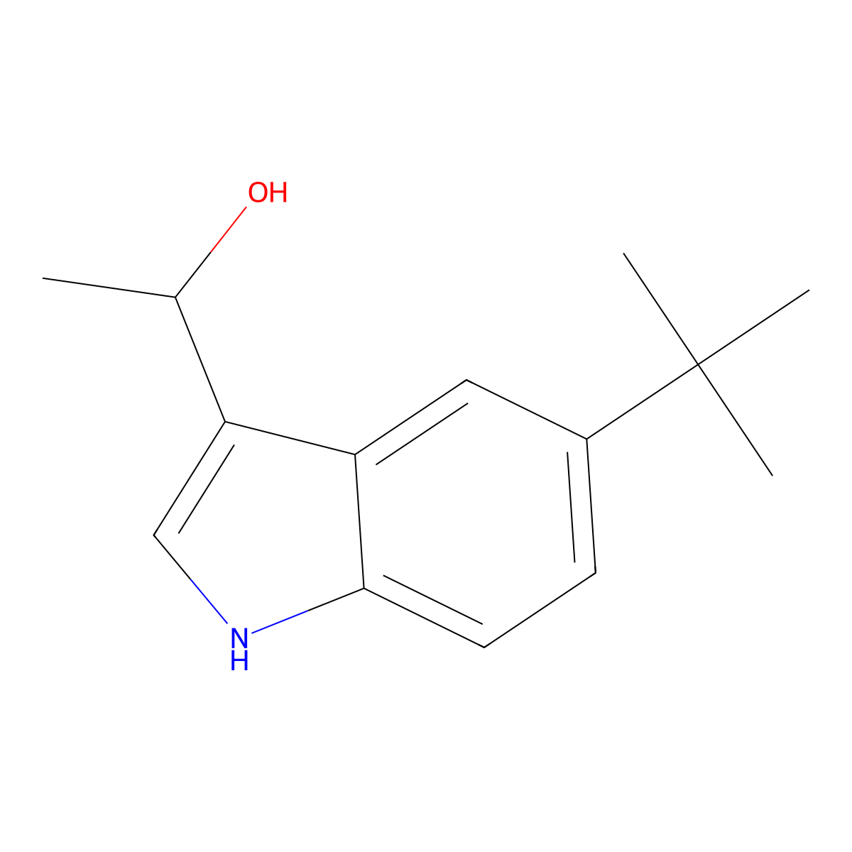 1-(5-(tert-Butyl)-1H-indol-3-yl)ethanol molecular structure, CAS 1550999-10-4