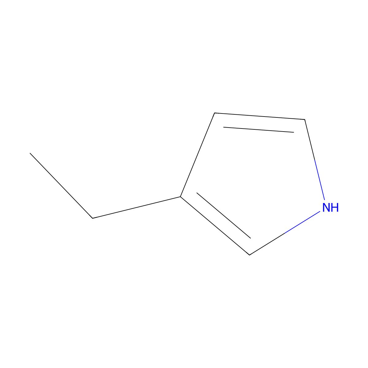 3-ethyl-1H-pyrrole molecular structure, CAS 1551-16-2