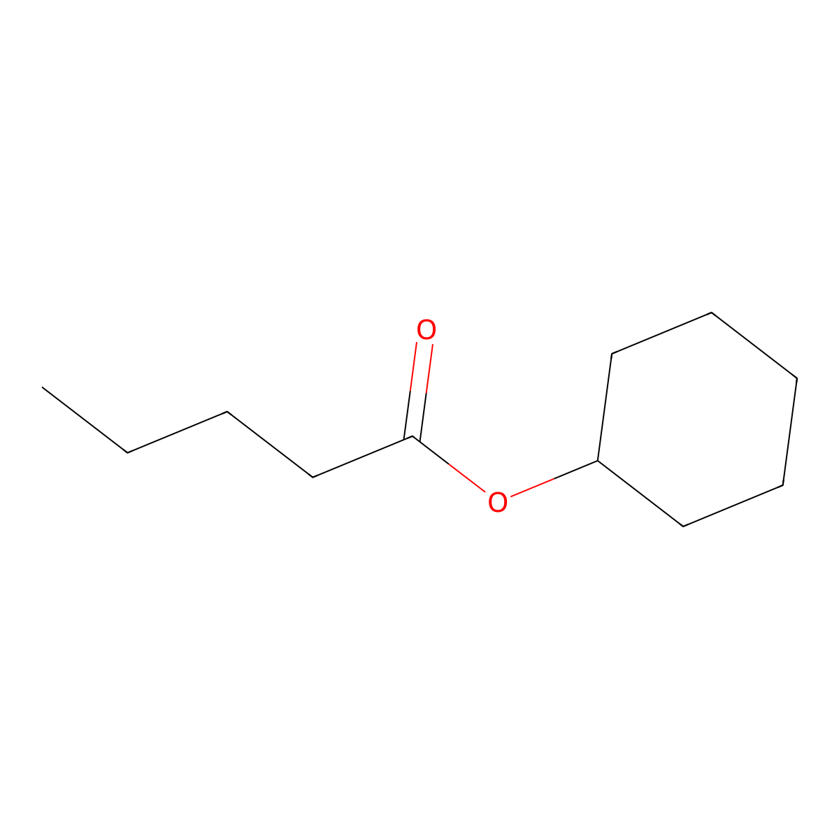 Pentanoic acid, cyclohexyl ester molecular structure, CAS 1551-43-5