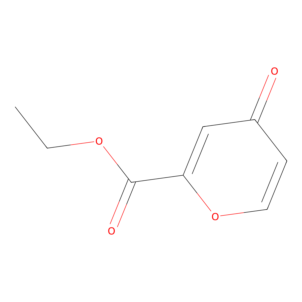 Ethyl 4-oxo-4H-pyran-2-carboxylate molecular structure, CAS 1551-45-7