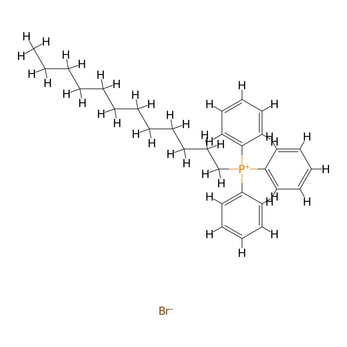 Dodecyltriphenylphosphonium bromide molecular structure, CAS 15510-55-1