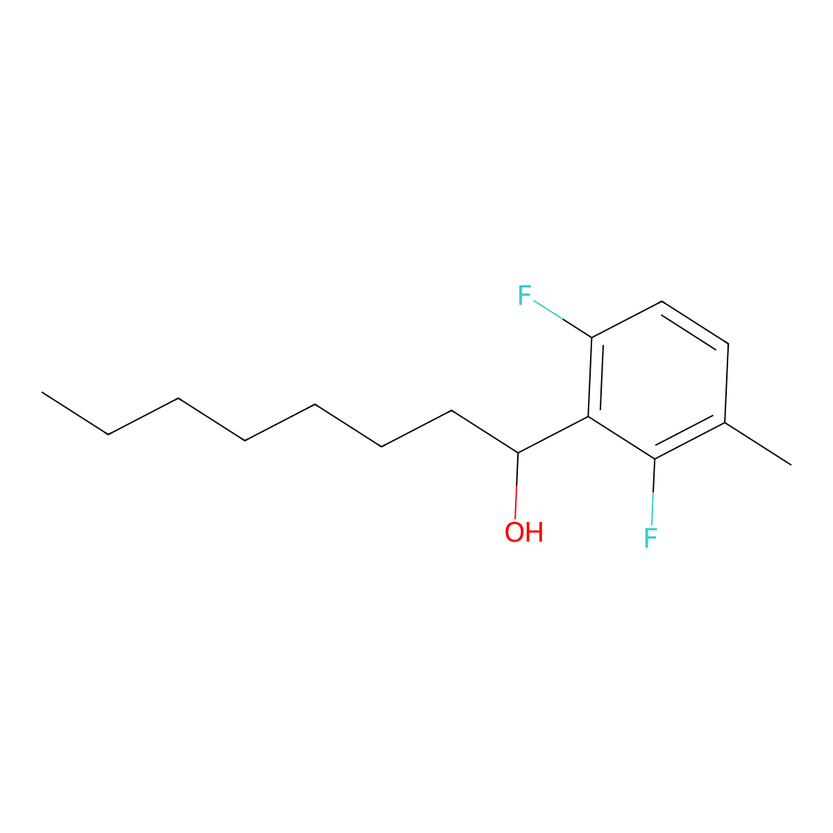 2,6-Difluoro-alpha-heptyl-3-methylbenZenemethanol molecular structure, CAS 1551030-44-4