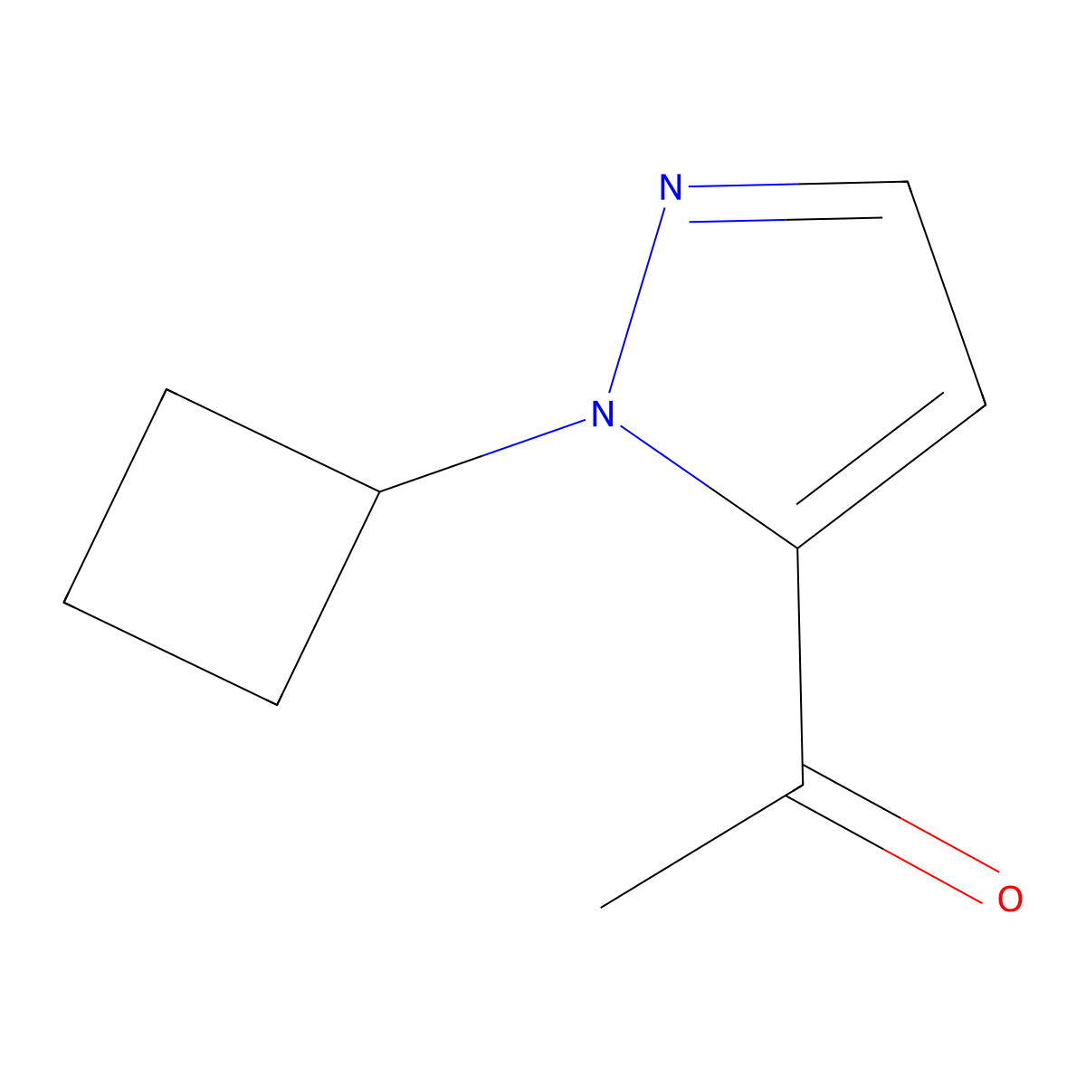 1-(1-Cyclobutyl-1H-pyrazol-5-yl)ethan-1-one molecular structure, CAS 1551031-85-6