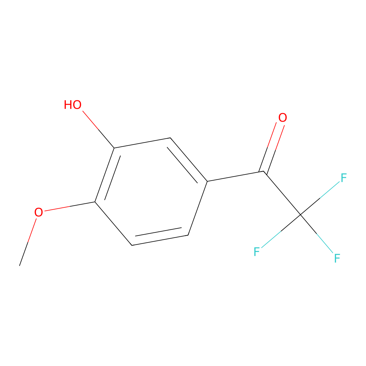 2,2,2-Trifluoro-1-(3-hydroxy-4-methoxyphenyl)ethan-1-one molecular structure, CAS 1551034-83-3