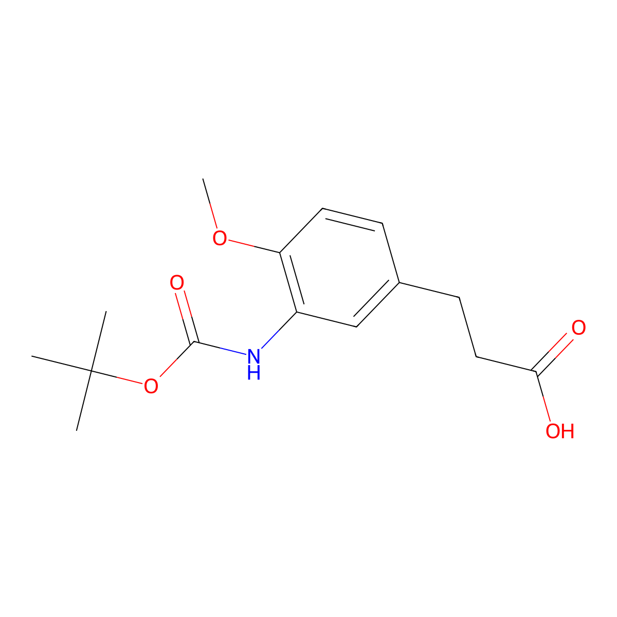 3-(3-{[(Tert-butoxy)carbonyl]amino}-4-methoxyphenyl)propanoic acid molecular structure, CAS 1551037-25-2