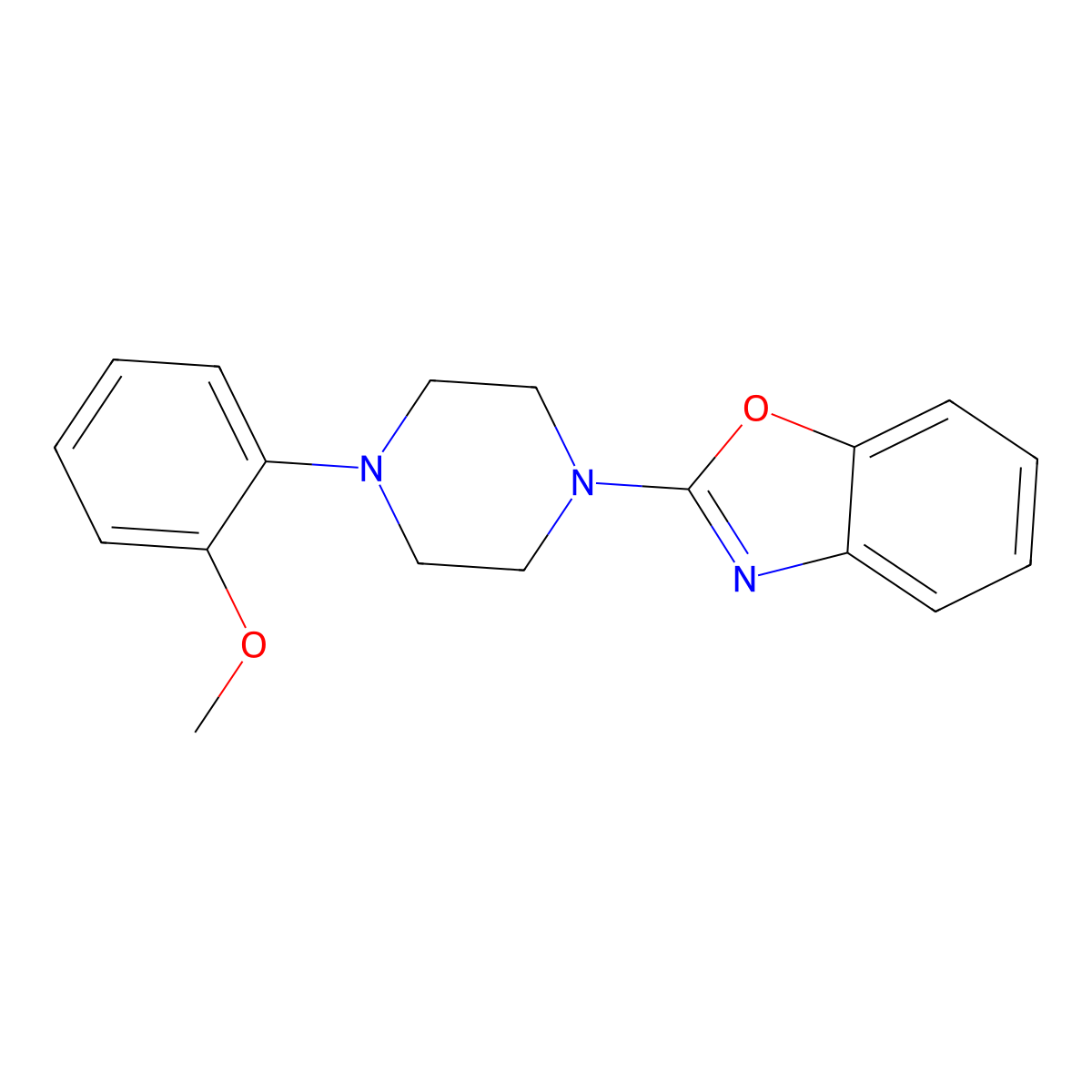 2-[4-(2-Methoxyphenyl)piperazin-1-yl]-1,3-benzoxazole molecular structure, CAS 155106-75-5