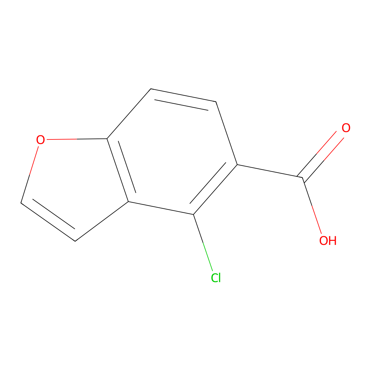 4-Chloro-1-benzofuran-5-carboxylic acid molecular structure, CAS 1551061-81-4