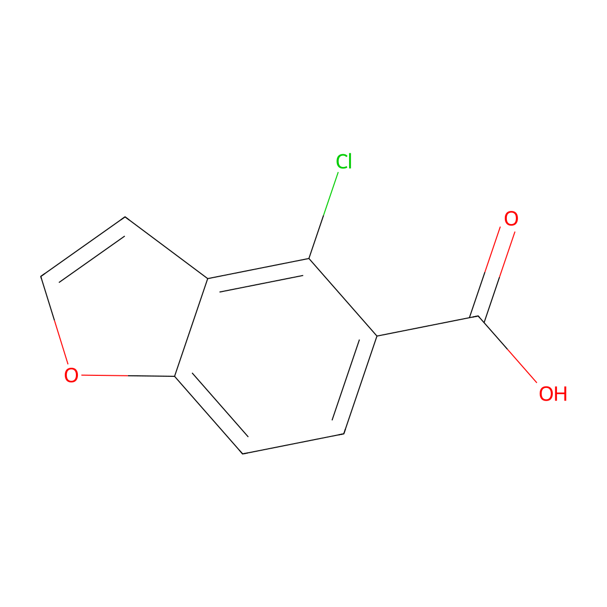 4-Chloro-1-benzofuran-5-carboxylic acid molecular structure, CAS 1551061-81-4