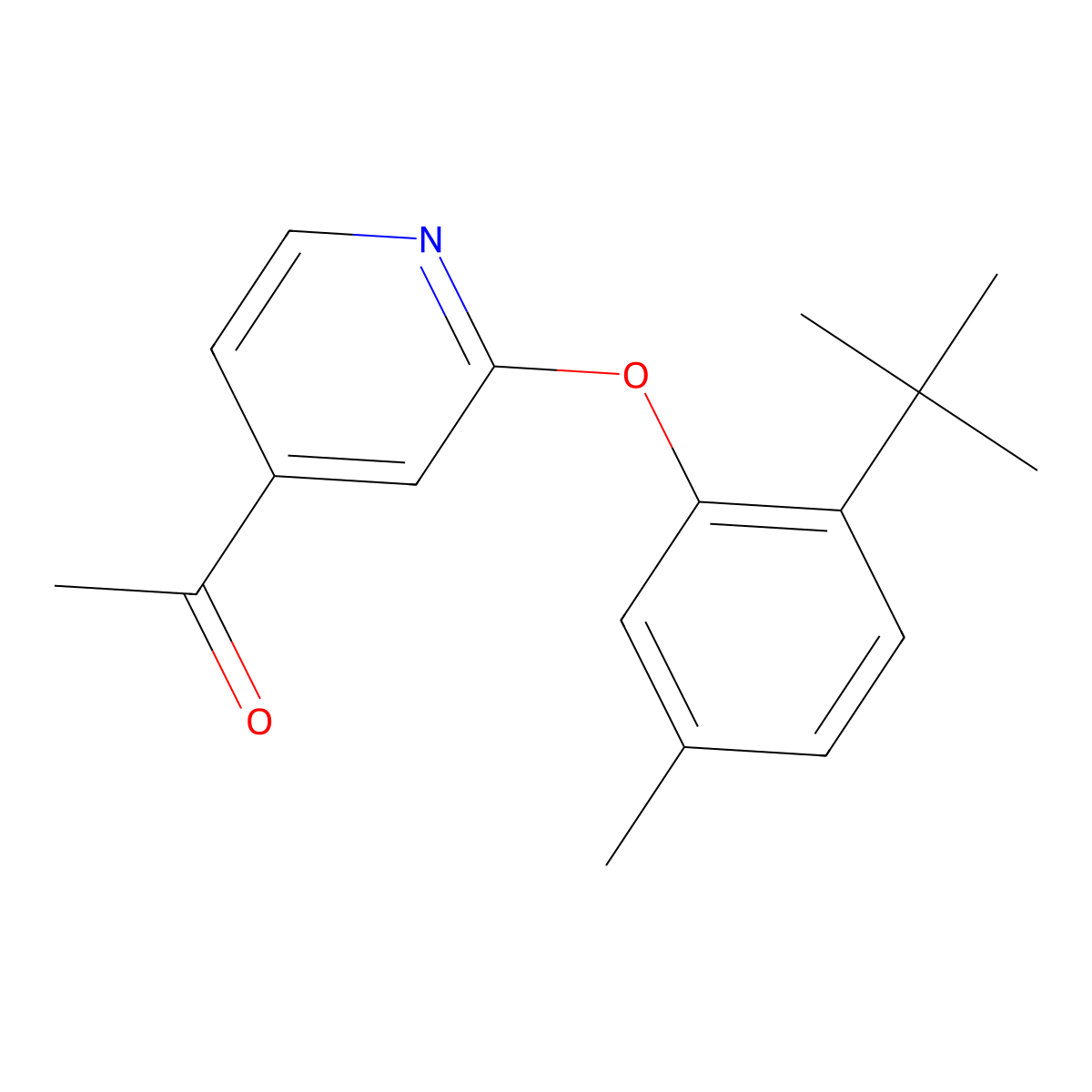4-Acetyl-2-(2-tert-butyl-5-methylphenoxy) pyridine molecular structure, CAS 1551070-74-6
