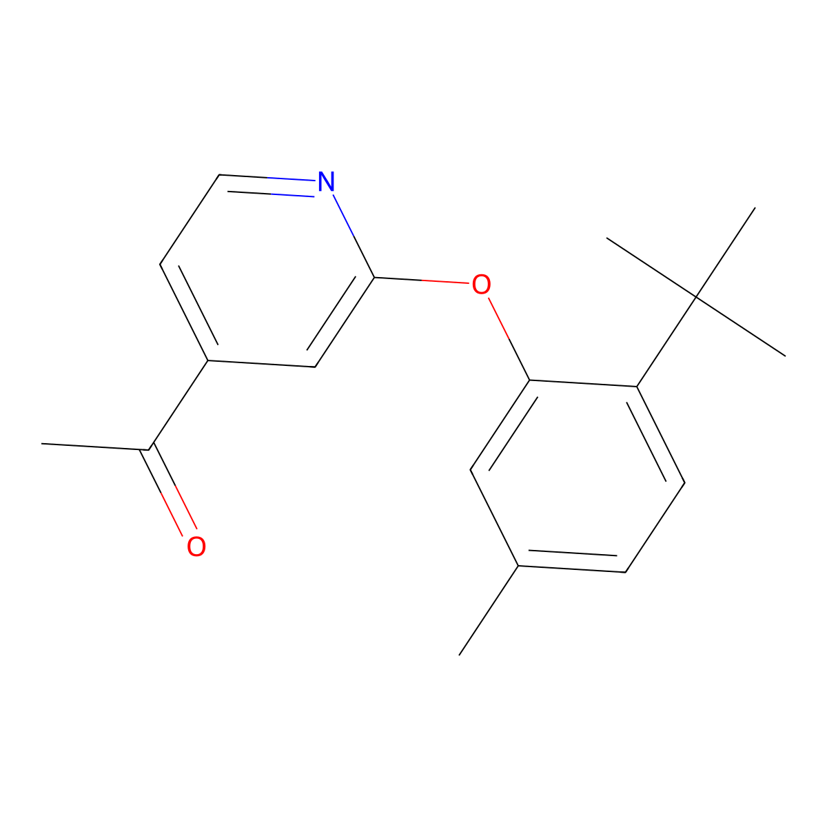 4-Acetyl-2-(2-tert-butyl-5-methylphenoxy) pyridine molecular structure, CAS 1551070-74-6