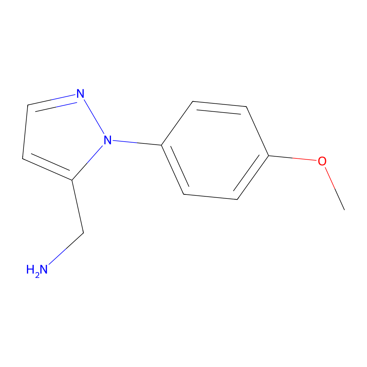1-(4-Methoxyphenyl)-1H-pyrazole-5-methanamine molecular structure, CAS 1551092-97-7